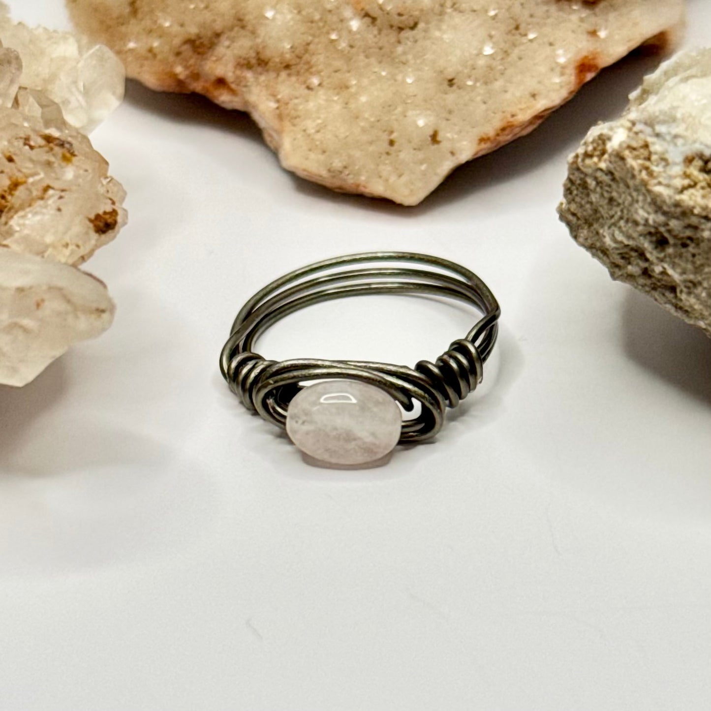 Charcoal Pink Beryl Ring