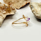 Gold Purple and Foe Pearl Flower Ring