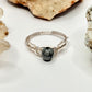 Silver Snowflake Obsidian Ring