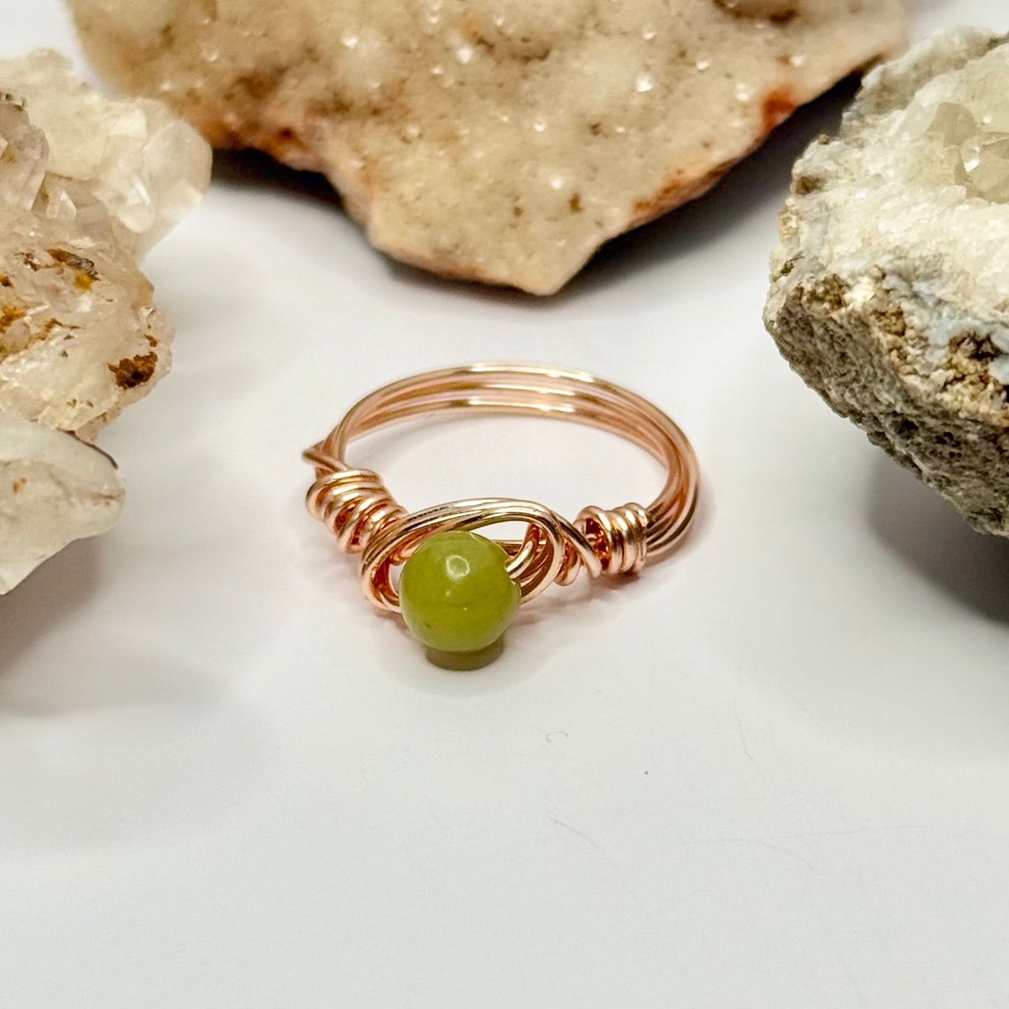 Rose Gold Jade Ring
