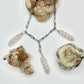 Silver Rose Quartz Crystal Paperclip Necklace