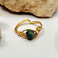 Gold Moss Agate Ring