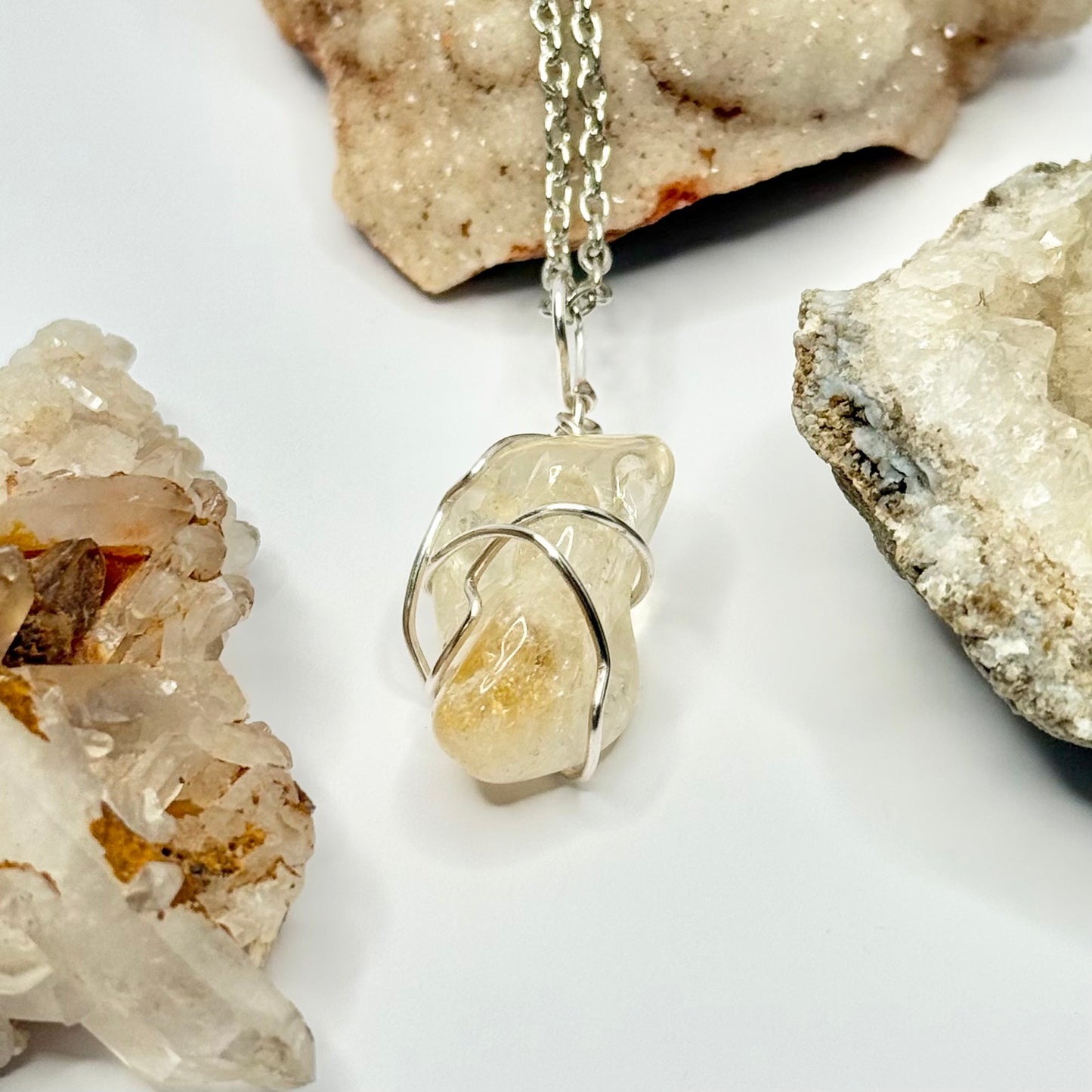 Silver Citrine Necklace