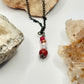 Charcoal Red Coral and Foe Pearl Necklace