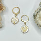 Gold Plated White Shell Earrings