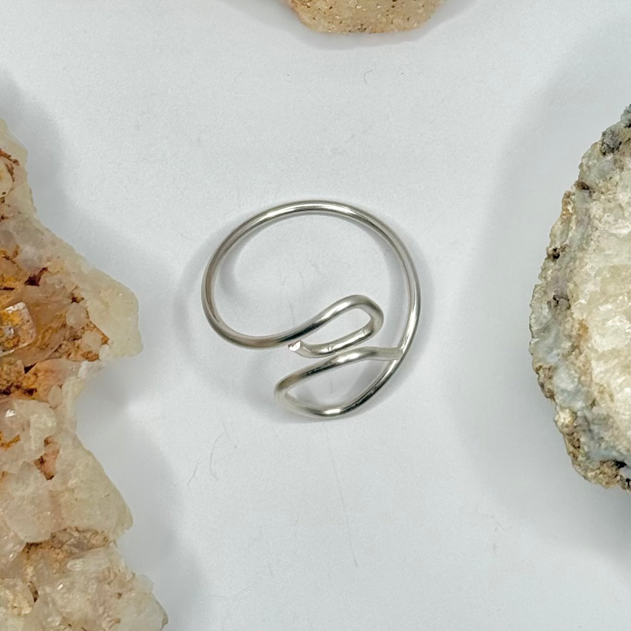 Silver Squared Bypass Ring