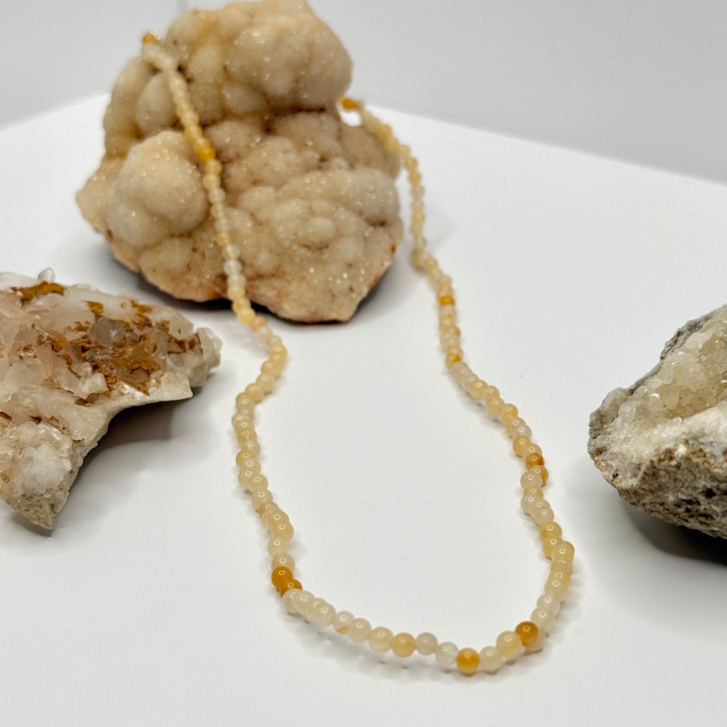 Yellow Carnelian Beaded Necklace