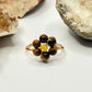 Gold Tigers Eye and Yellow Jade Flower Ring