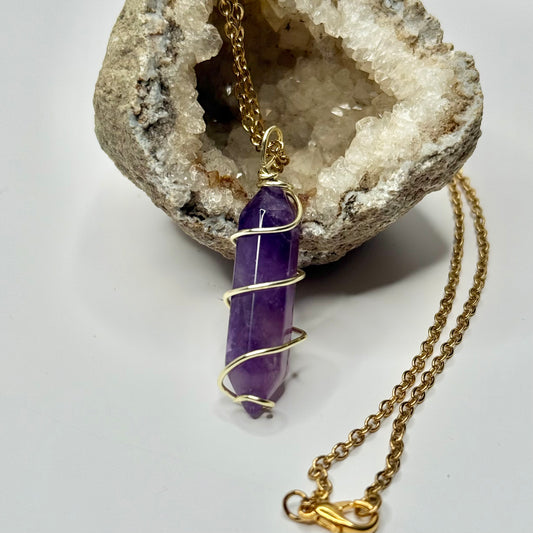 Gold Amethyst Necklace