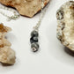 Silver Snowflake Obsidian and Crazy Lace Agate Necklace