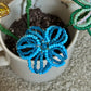 Blue Beaded Flower Stake
