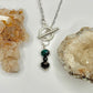 Silver Black and Blue Beaded Toggle Necklace