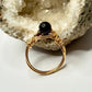 Gold Plated Dark Purple Fluorite Ring