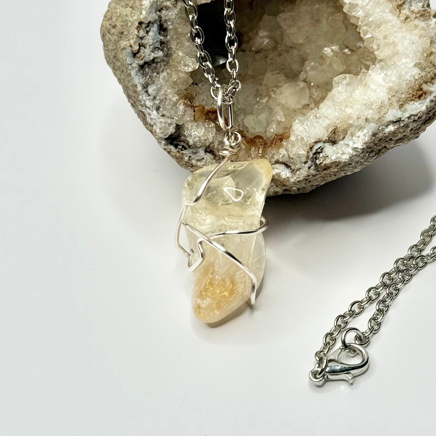 Silver Citrine Necklace