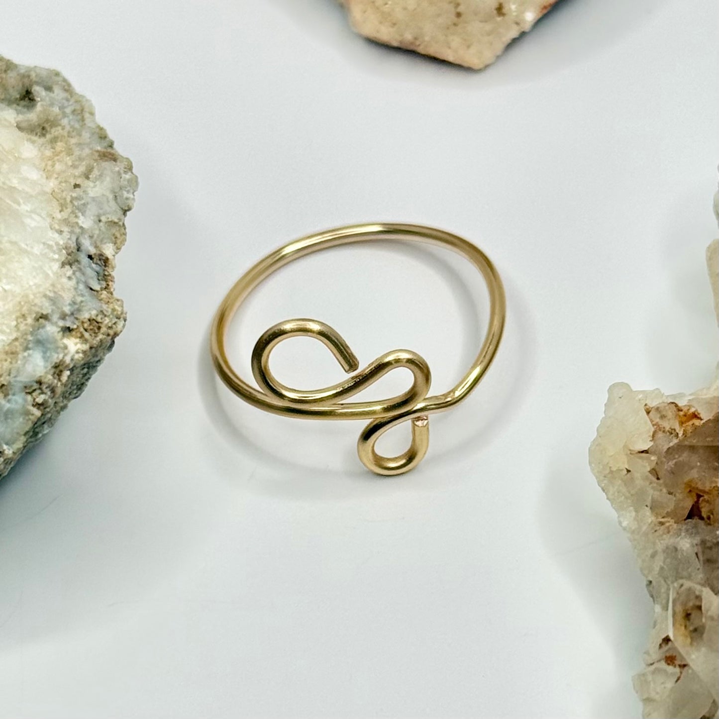 Gold Curled Bypass Ring