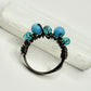 Charcoal Blue Lace Agate Ring