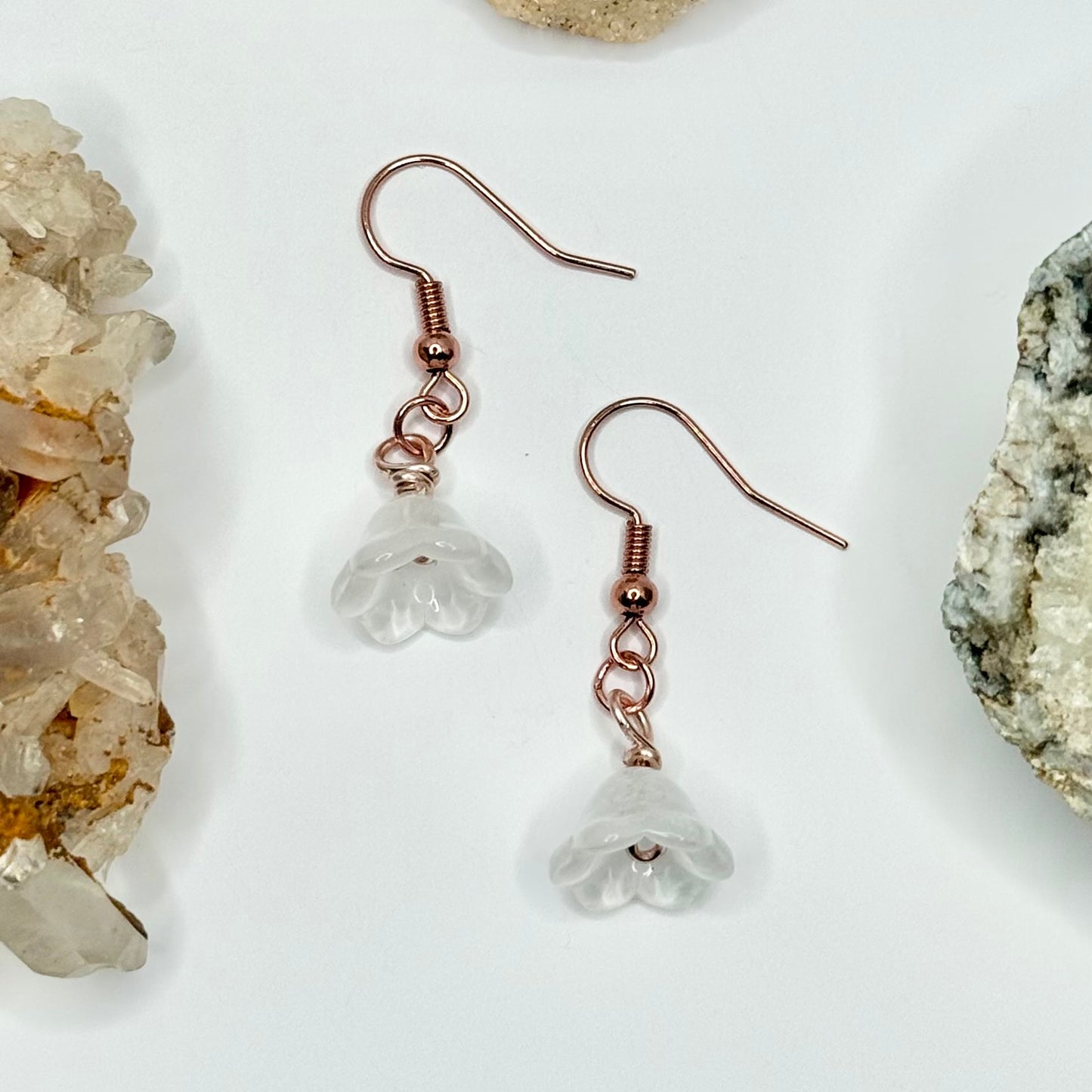 Rose Gold Flower Earrings