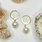 Gold Pearl Huggie Earrings