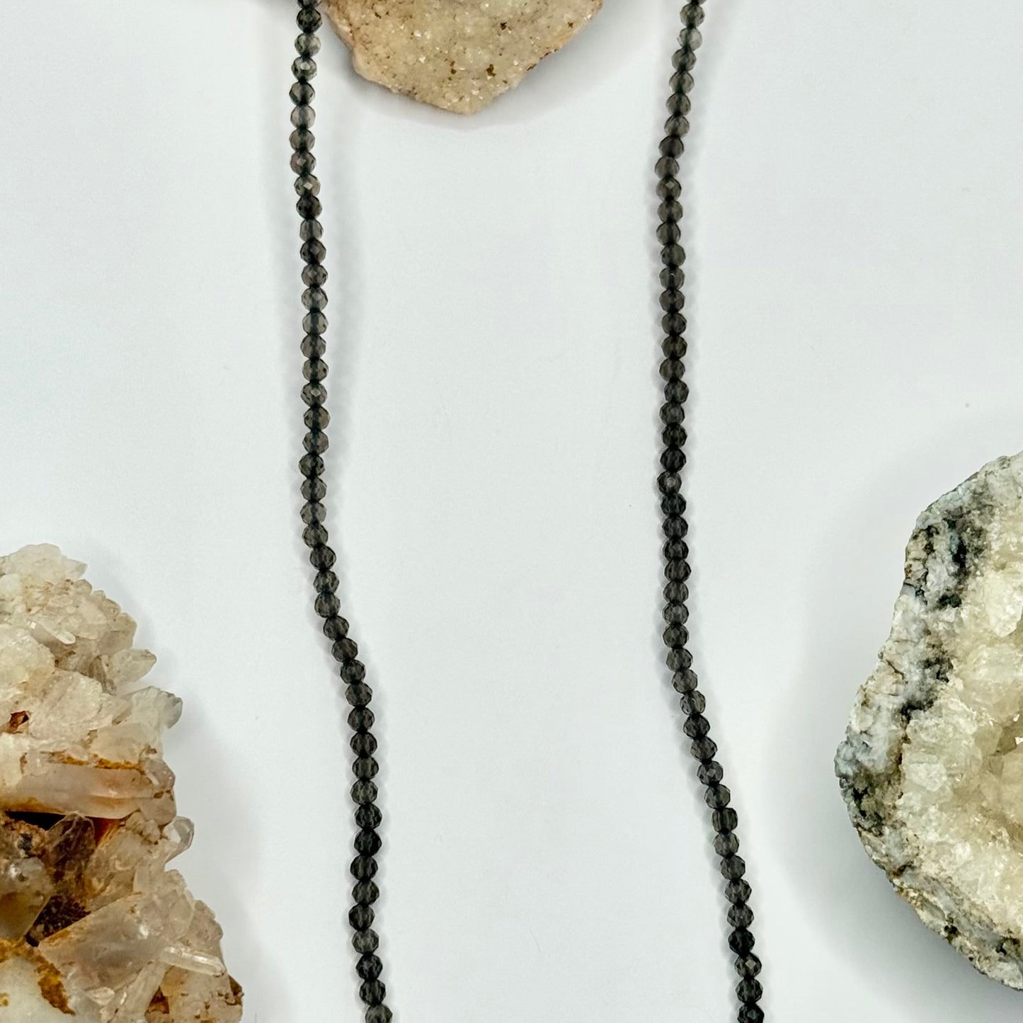 Gold Smoky Quartz Beaded Necklace
