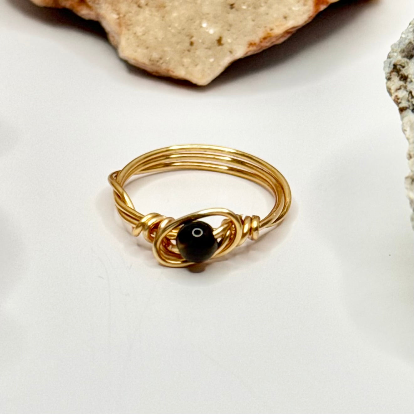Gold Obsidian Ring