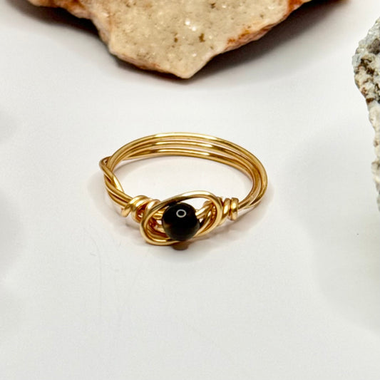 Gold Obsidian Ring