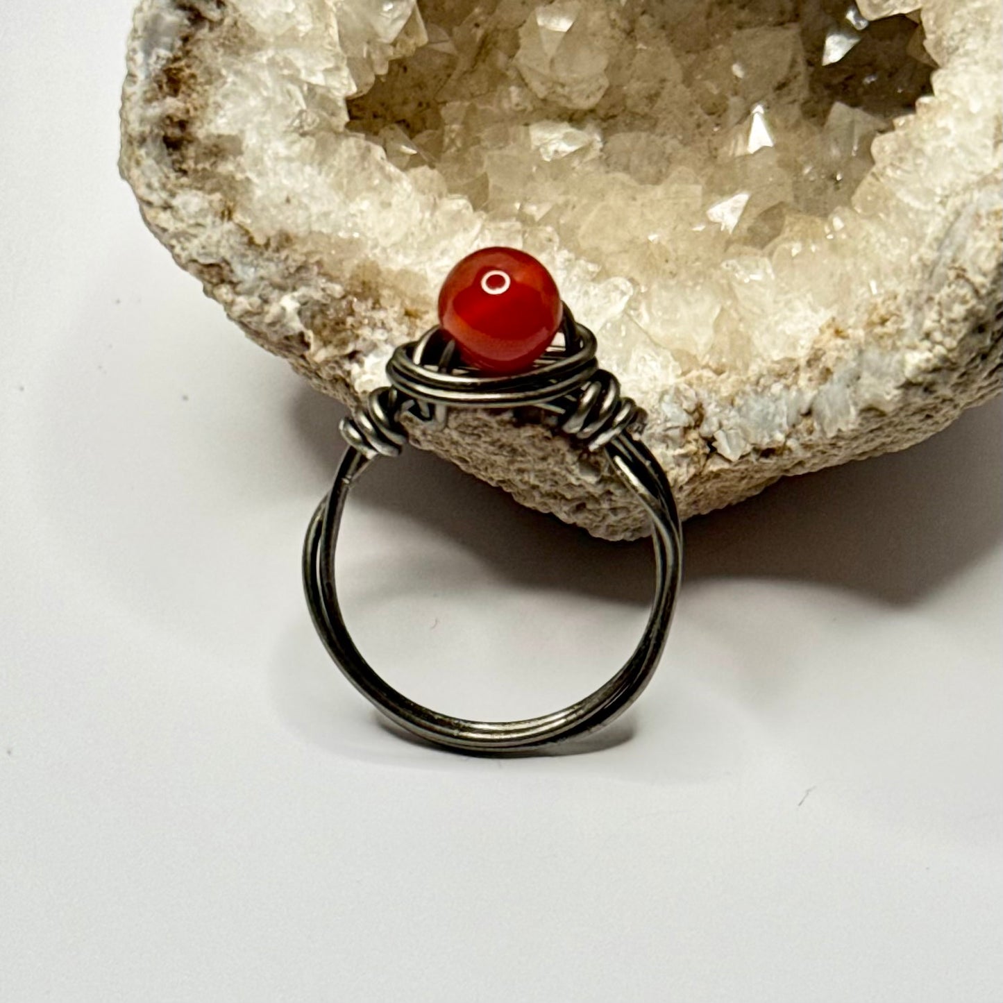 Charcoal Carnelian Ring
