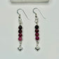 Sterling Silver Ruby Zoisite Heart Earrings