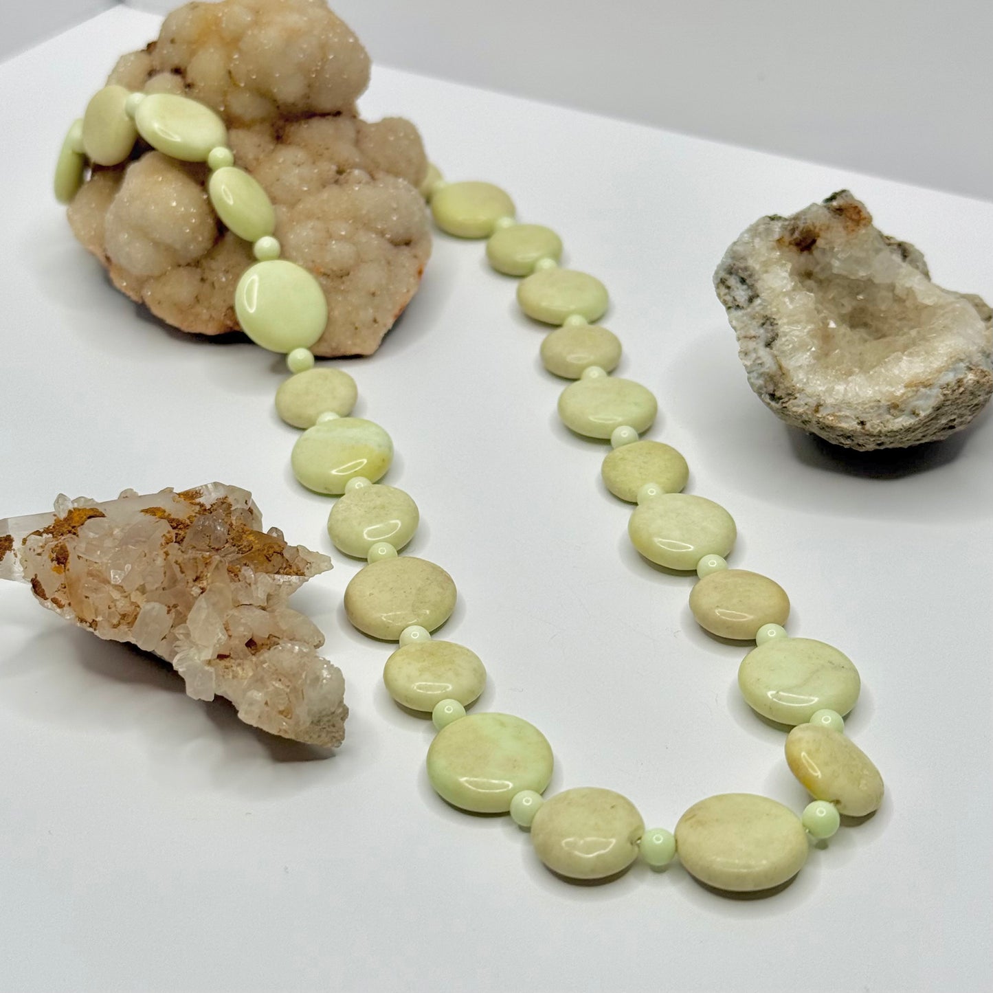 Gold Lemon Chrysoprase Beaded Necklace