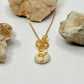 Gold Lemon Chrysoprase Toggle Necklace