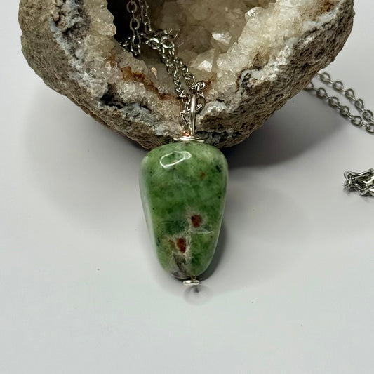 Silver Rainforest Jasper Necklace