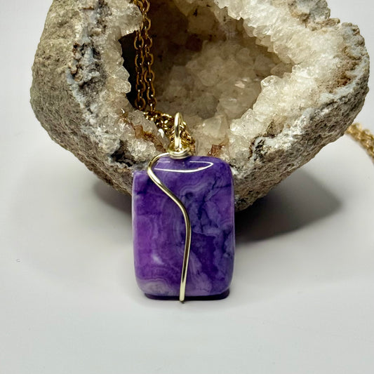 Gold Charoite Necklace