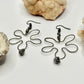 Charcoal Dendritic Agate Flower Earrings