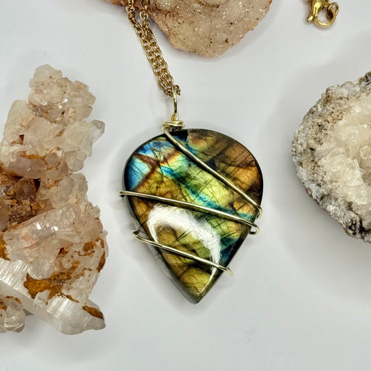 Gold Labradorite Necklace