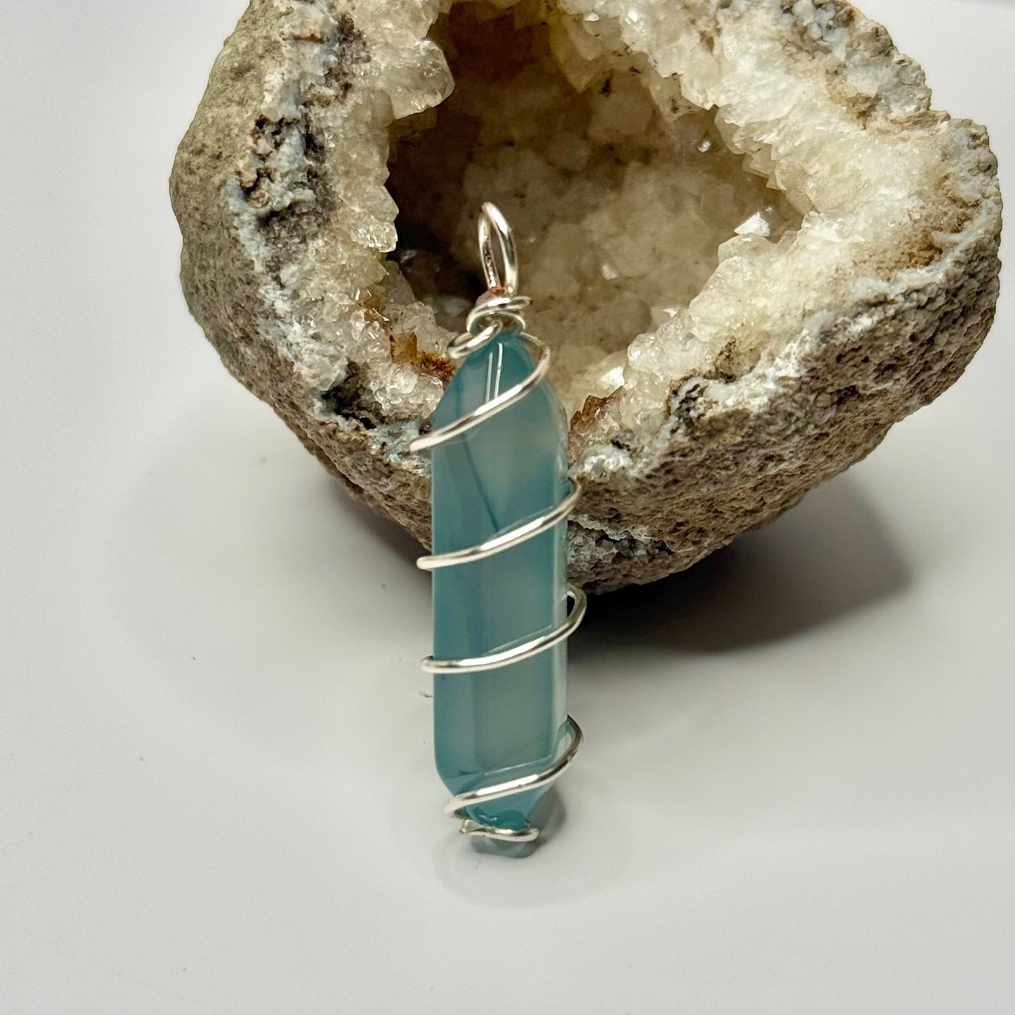 Silver Agate Pendant