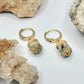 Gold Plated Bumblebee Jasper Huggie Earrings