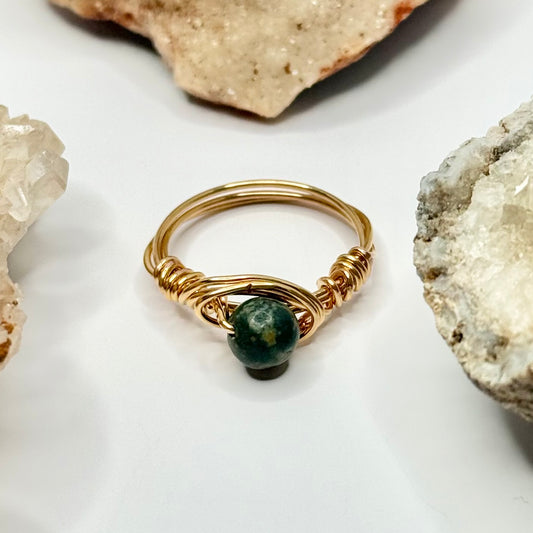 Gold Plated Rainforest Jasper Ring