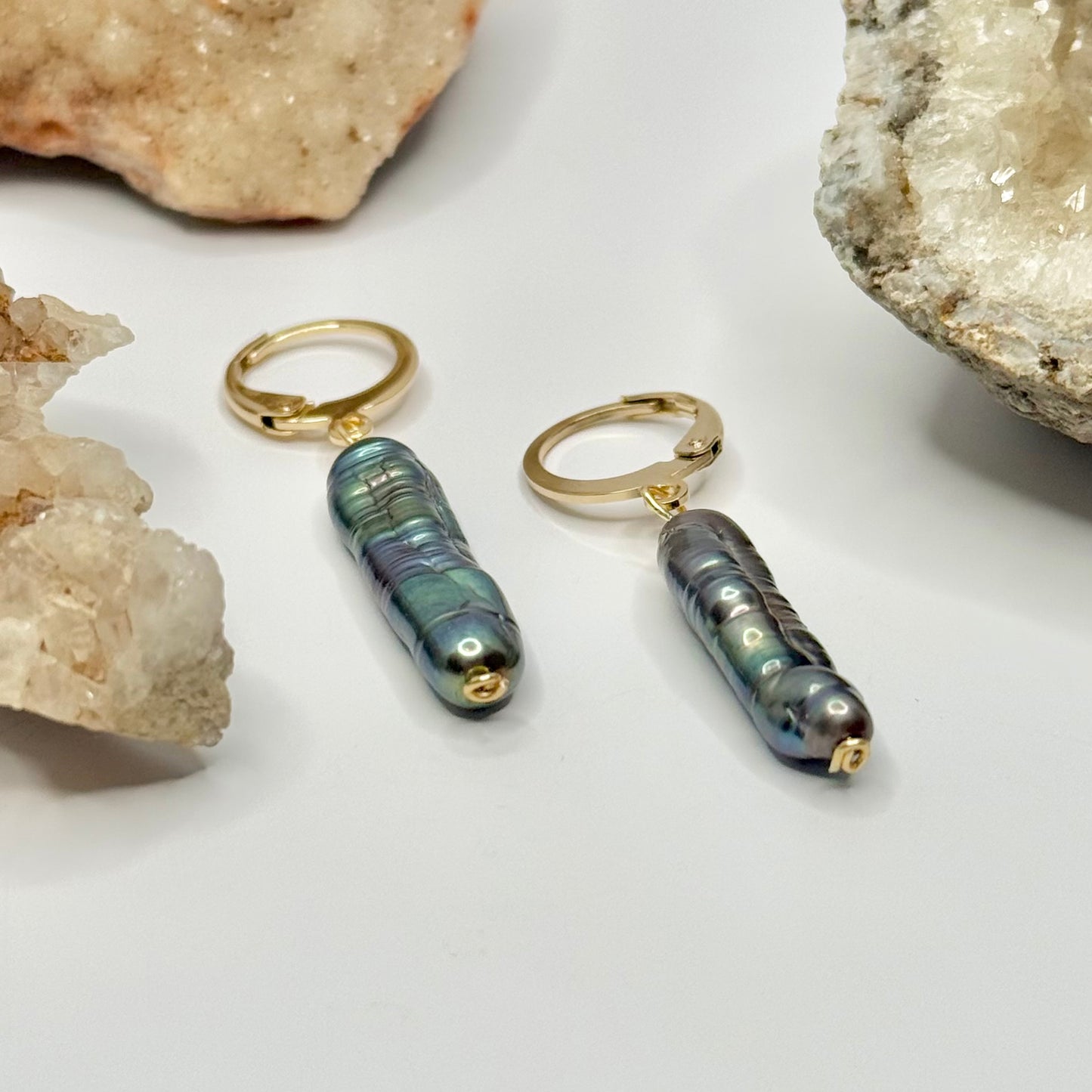 Gold Plated Abalone Earrings