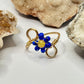 Gold Blue Flower Ring