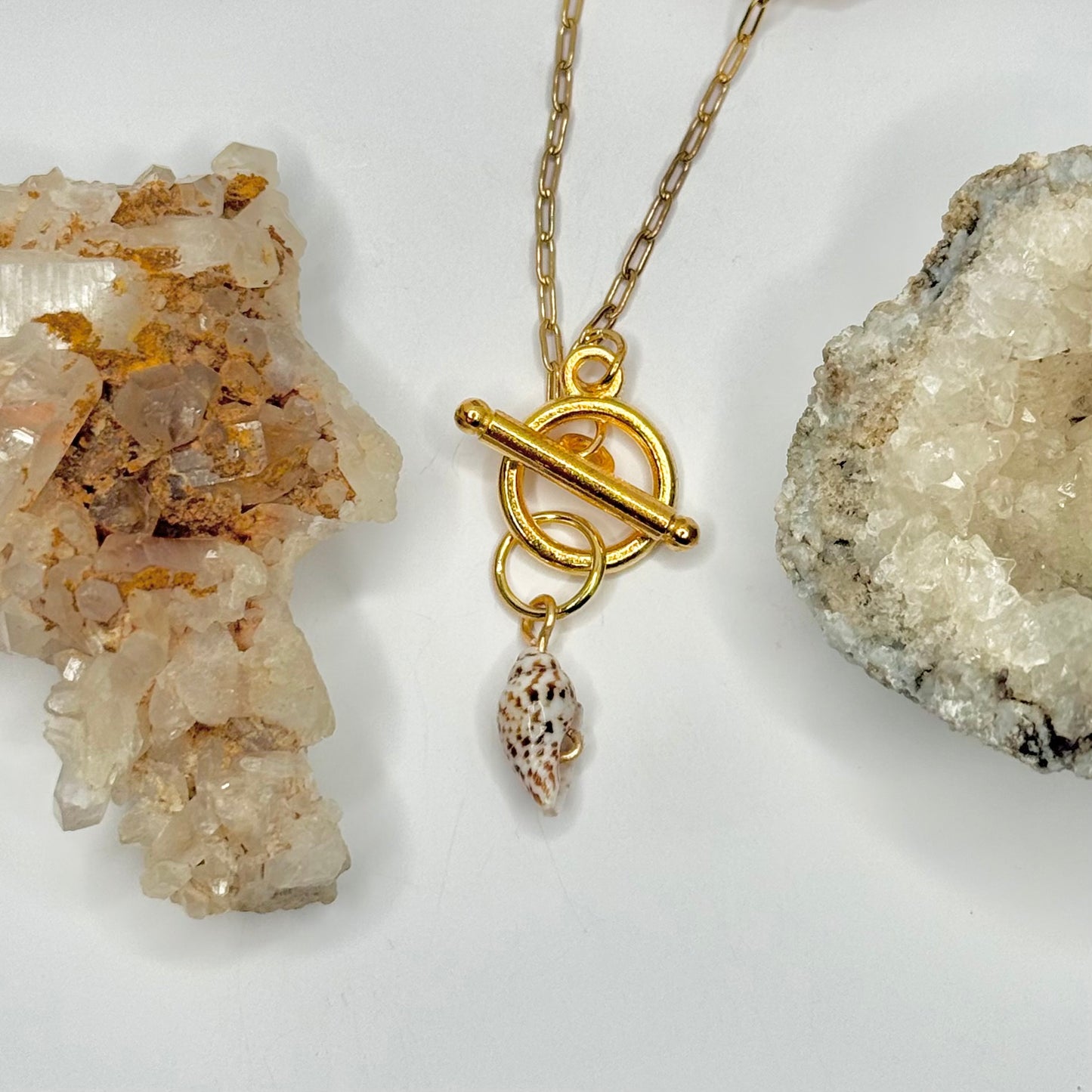 Gold Seashell Toggle Necklace