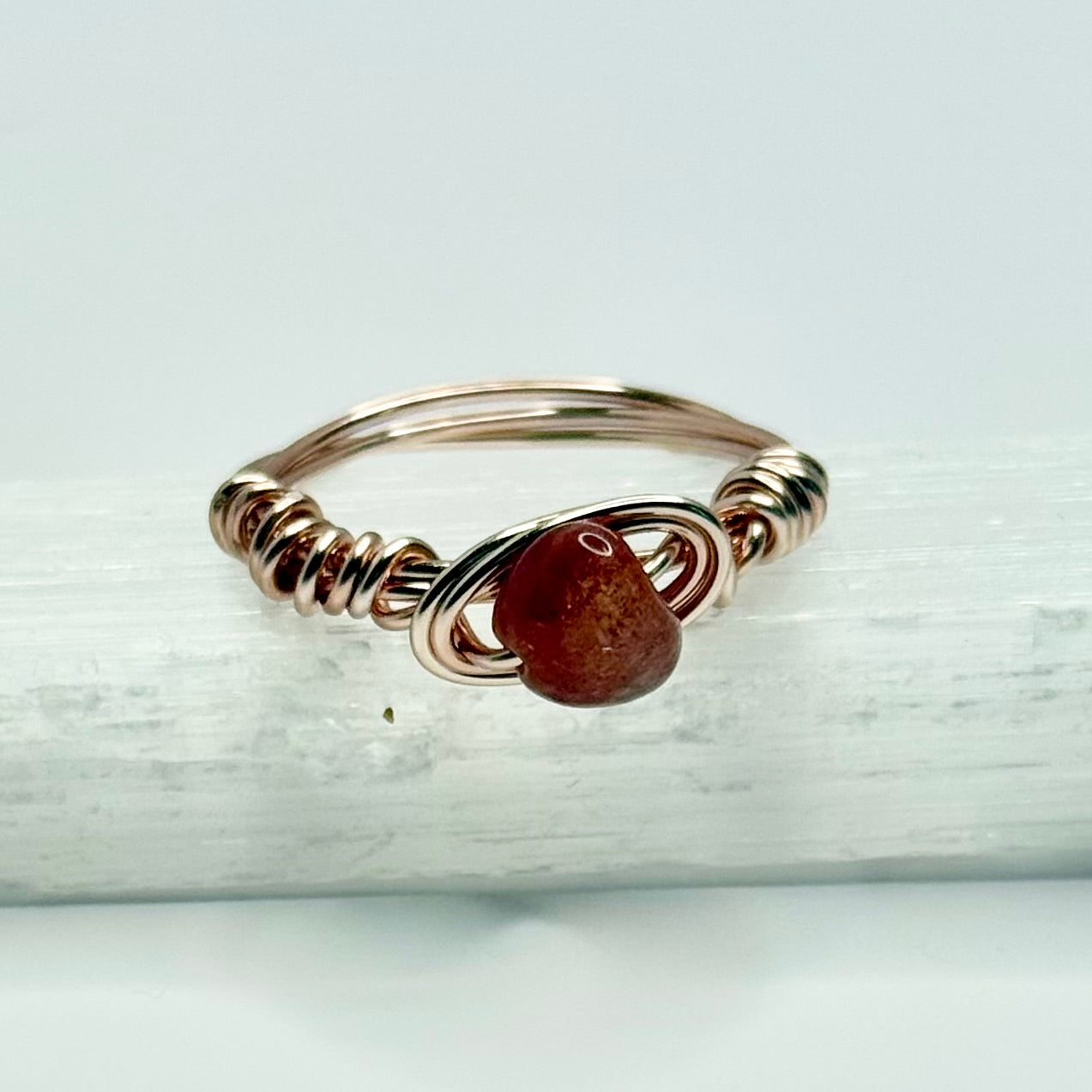 Rose Gold Sunstone Ring