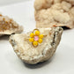 Gold Pink and Yellow Flower Ring