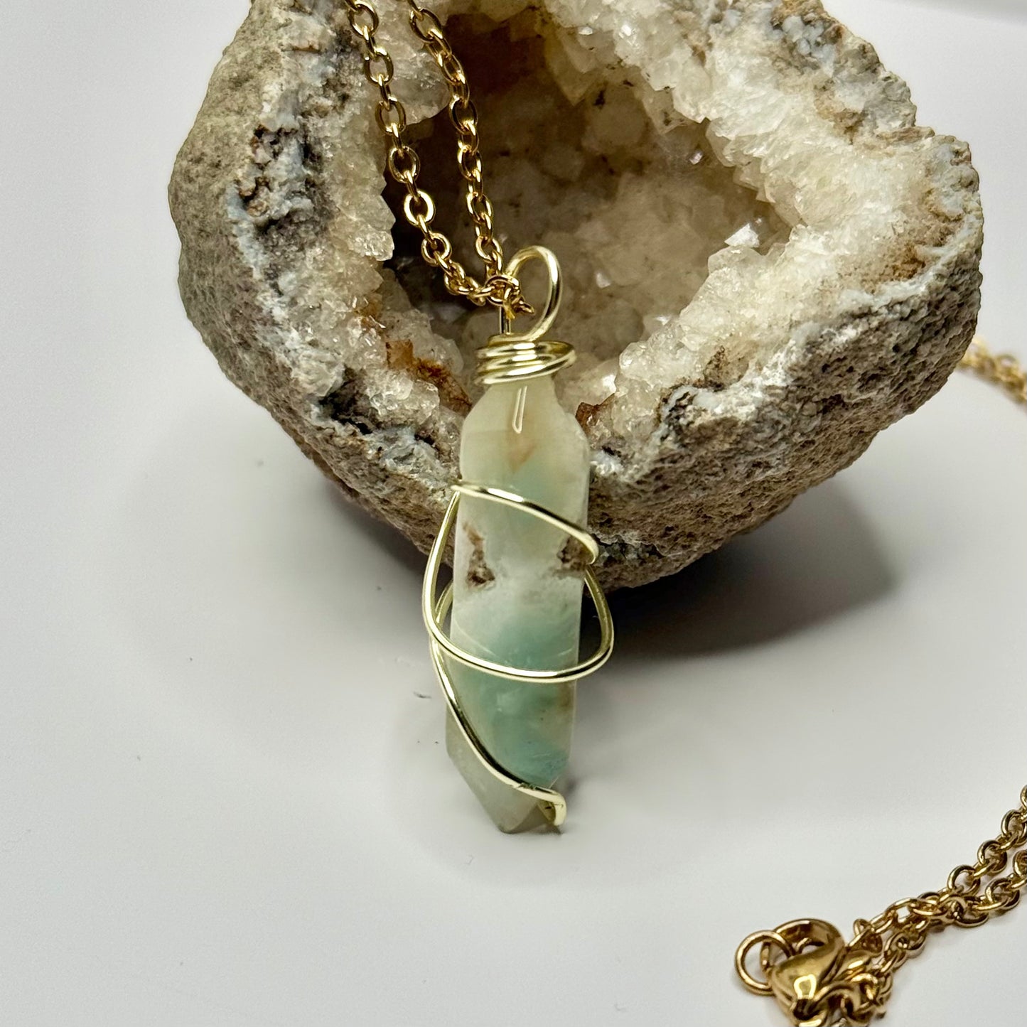 Gold Caribbean Calcite Necklace