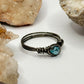 Charcoal Light Blue Beaded Ring