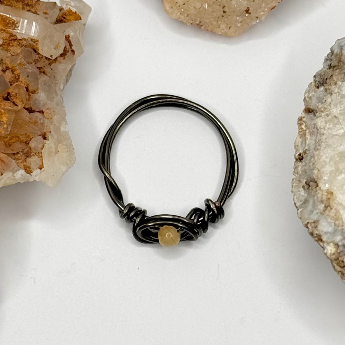 Charcoal Yellow Carnelian Ring