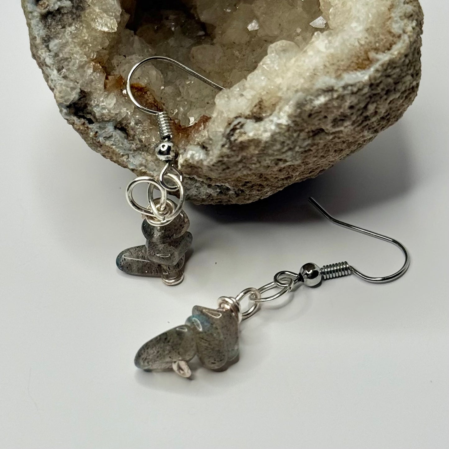 Silver Labradorite Earrings