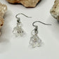Silver Iridescent Flower Earrings