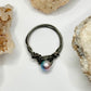 Charcoal Pink-Blue Beaded Ring