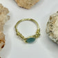 Gold Blue Calcite Ring