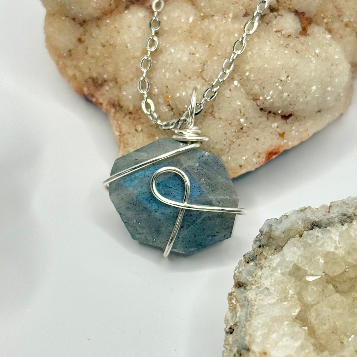 Silver Labradorite Necklace