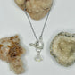 Silver Fluorescent Flower Toggle Necklace